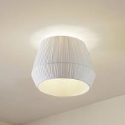 Lindby Vitore plafondlamp, Ø 50 cm, textiel, wit