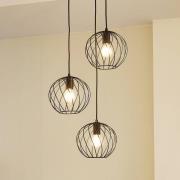 Lindby hanglamp Danika, rond, Ø 50 cm, zwart, metaal