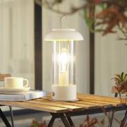 Lindby LED oplaadbare tafellamp Yvette, abrikoos-beige, IP44, touch
