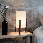 Tafellamp Eruca, hoogte 39 cm, bruin/beige, hout/linnen