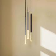 Euluna Thalassa hanglamp 3-lamps G9 zwart/chroom rond