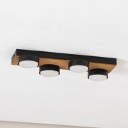 Envostar Laurent plafondlamp met hout 4-lamps