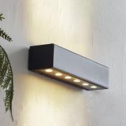 Lucande LED buiten wandlamp Selim, lengte 30 cm, zwart