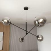 Plafondlamp Linear, zwart/grafiet, 4-lamps