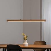 LED hanglamp Teo, grenen, lengte 96 cm, hout, balk