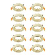 Prios plafond inbouwlamp Fibur, goud, zink, Ø 8,2 cm, 10 stuks