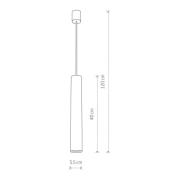 Hanglamp Eye, 1-lamp, grafiet, kaphoogte 40 cm