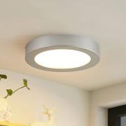 Prios LED plafondlamp Edwina, zilver, 23 cm, set van 2