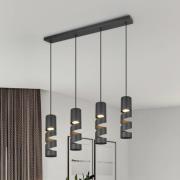 Stream hanglamp, zwart Lengte 80 cm 4-lamps metaal GU10