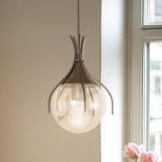 Hanglamp Sinka, amber/goud antiek, Ø 13 cm, glas/metaal