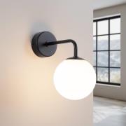 Wandlamp Astral, zwart, projectie 22 cm, staal/glas