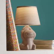 Monkey tafellamp, bruin, keramiek, 28 cm hoog, E14