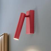 LED wandlamp Rulo, rood, staal, 3000 K