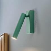LED wandlamp Rulo, groen, staal, 3000 K
