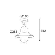 Buiten plafondlamp Campanula 2095, antiek messing, Ø 29 cm IP44