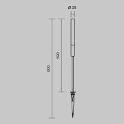 Maytoni LED tuinpadverlichting Flare, 59cm, grondspies, grafiet, IP65