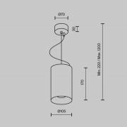 Maytoni LED hanglamp Efir, goud mat, Ø 10,5cm, 33W, 38°