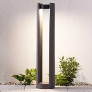 Lucande LED tuinpadverlichting Dylen, grijs, metaal, 80 cm, IP65