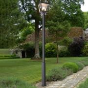 Lucande buitenlamp Dunia, antraciet, metaal, hoogte 220 cm