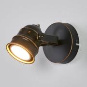 Lindby wandspot Leonor, zwart, metaal, 1-lamp, 9,5 cm