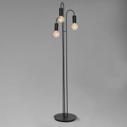 Vloerlamp Aidan, 3-lamps, zwart