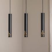 Tibia hanglamp, 3-lamps, lang, zwart, staal, GU10
