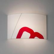 Wandlamp thuishaven van zeil, wit/rood