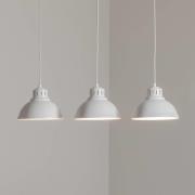 Hanglamp Sven, 3-lamps, wit, staal, E27