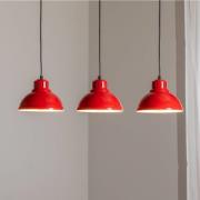 Hanglamp Sven, 3-lamps, rood, staal, E27
