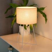 Tafellamp Trixi met draadframe wit/beige, stof, E14