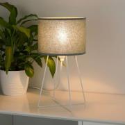 Tafellamp Trixi, metaal, stof, saliegroen, wit