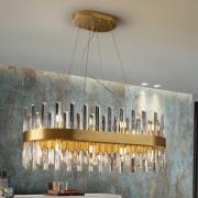 Hanglamp Grace, ijzer, glas, ovaal, 20 lampjes