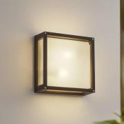 Lucande buitenwandlamp Aurelien, antraciet, sensor, 25x25 cm