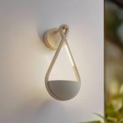 Lucande LED buiten wandlamp Florka, beton, bloemenhanger, IP54