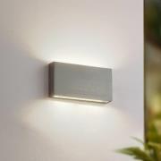Lindby LED buiten wandlamp Jarte, grijs, metaal, 17cm, IP54