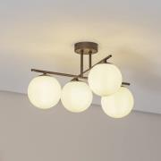 Aurora plafondlamp, bruin, Ø 50 cm, 4-lamps, glas, E14