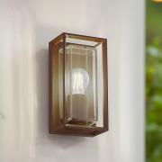 Arcchio buitenwandlamp Ismera, roestkleurig, IP65, glas, E27