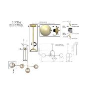 Hanglamp Portemo, rookgrijs/nikkel, 109x30 cm, 4-lamps glas