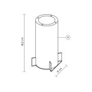 Karman grondbevestiging voor buitenlampen, roestvrij staal/aluminium