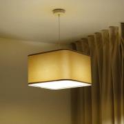 Kwadro hanglamp, beige, 40 x 40 cm, velours stof