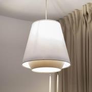 Sensei doblo hanglamp, wit/beige, Ø 50 cm, textiel