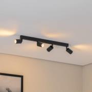 Plafondspot Top, zwart, 83 cm, 4-lamps, metaal, GU10