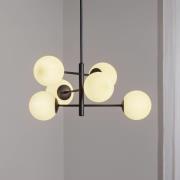 Aurora hanglamp, zwart, Ø 60 cm, 6-lamps, glas, E14