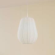 Lindby hanglamp Helin, wit, Ø 30 cm, stof
