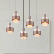 Hanglamp Milley, lengte 96 cm, bronskleurig, 6-lamps, metaal
