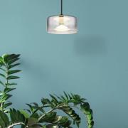 Belinda LED hanglamp, Ø 15 cm, rookgrijs, glas