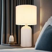 Sofia tafellamp, wit, hoogte 50 cm, stof/glas