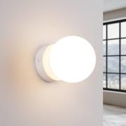 Wandlamp You, wit, Ø 12 cm, staal/glas
