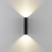 Wandlamp CAN, zwart, 2-lamps, hoogte 22 cm, metaal, GU10