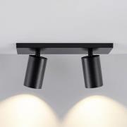 CAN TILT plafondspot, zwart, 31 x 9 cm, 2-lamps, metaal GU10